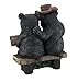 DWK So Happy Together Black Bear Couple Welcome Sign Statue with LED Lantern Solar Powered That Lights Up Any Patio, Garden, or Entryway Ready to Greet Guests