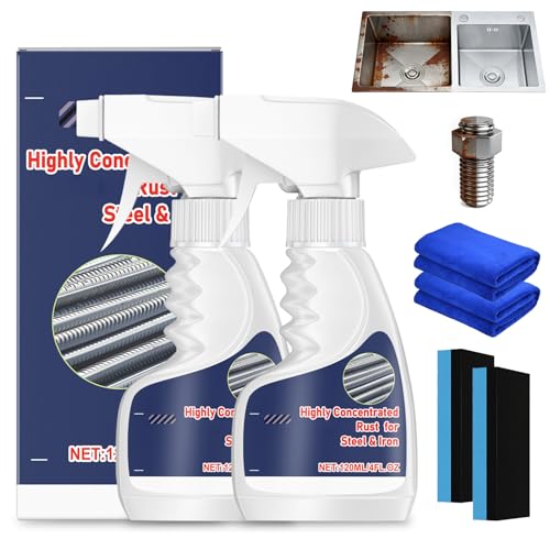 Viuvoiul 2Pcs Meigline Rust Remover Meigline Rust Remover Heavy Duty for Metal Highly Concentrated Steel Rust Remover for Tools Stainless Steel Automotive Parts Fast Acting Rust