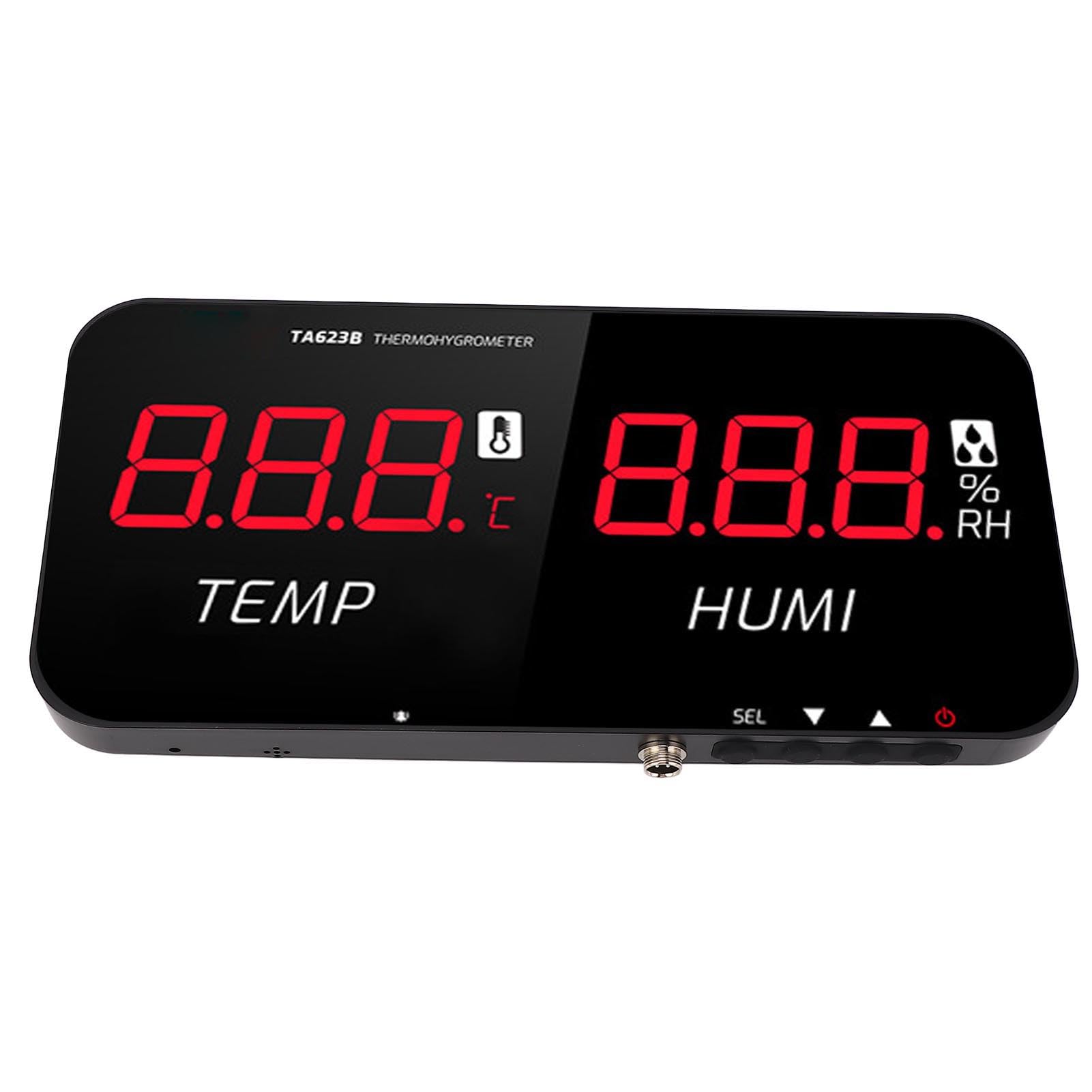 Jeffergarden Gewächshaus-Hygrometer-Thermometer mit LED-Anzeige und Externer Sonde für Zuhause und Büro, Genaue Temperatur von -4 °F Bis 176 °F und Luftfeuchtigkeitsüberwachung