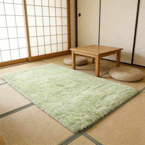 Tapis haute densité de poils doux 280 x 360 cm vert - 2