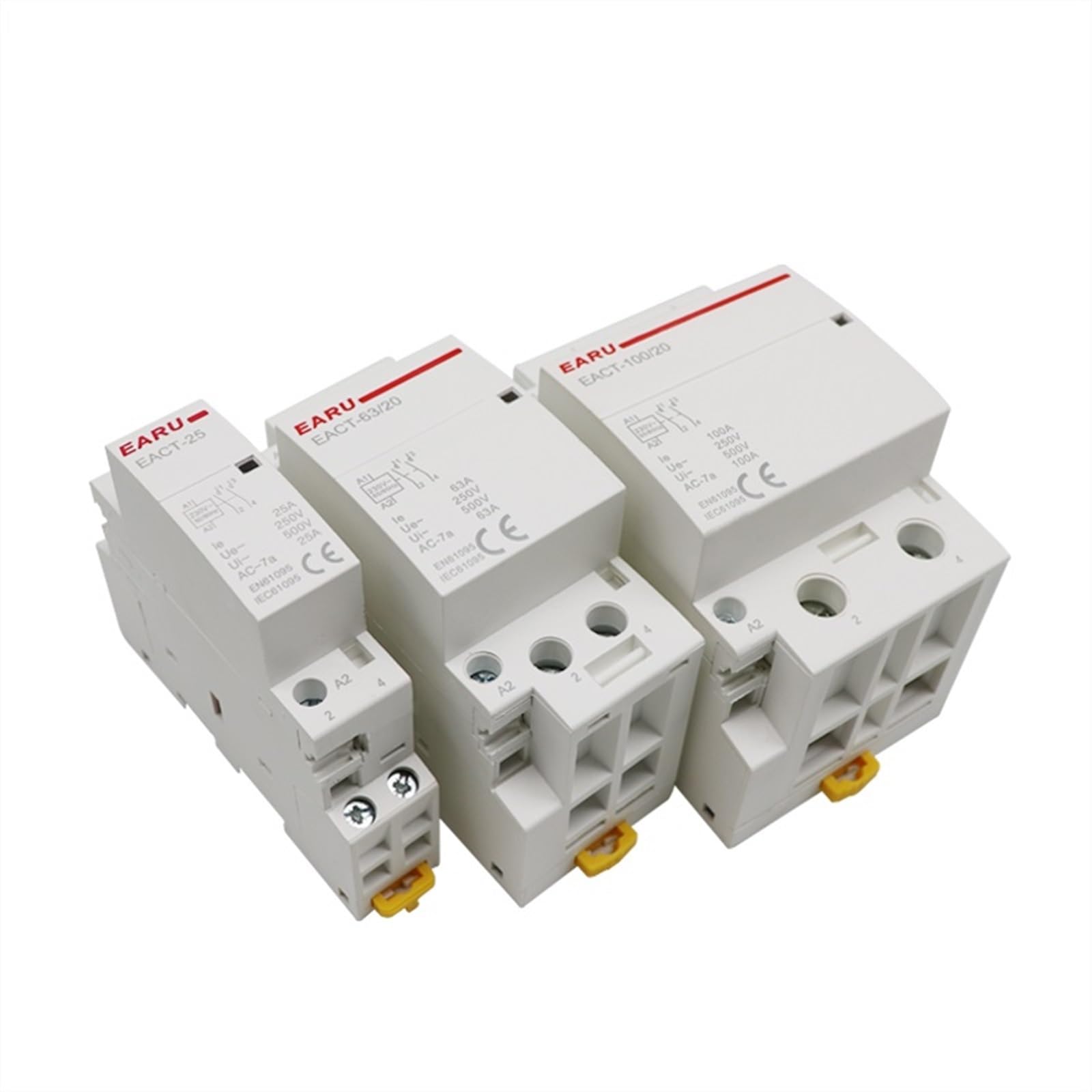 2P/4P 16-100A AC 220V DC 12V/24V 50/60Hz DIN Rail hogar AC Contactor Modular Controlador de Interruptor DIY hogar Inteligente Hotel(2P-AC 220V,63A_1NO1NC)