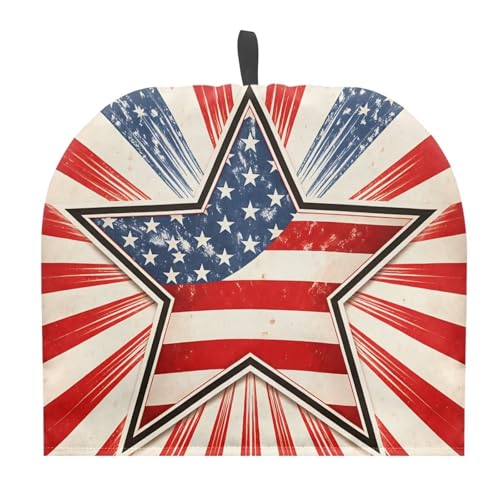 Image of American Stars Print Tea Pot Cover Teas Cosy Insulated Tea Cozies Home Kitchen Decoration Teapot Dust Cover Warming Tea Kettle Quilt Creative Gifts for Banquet