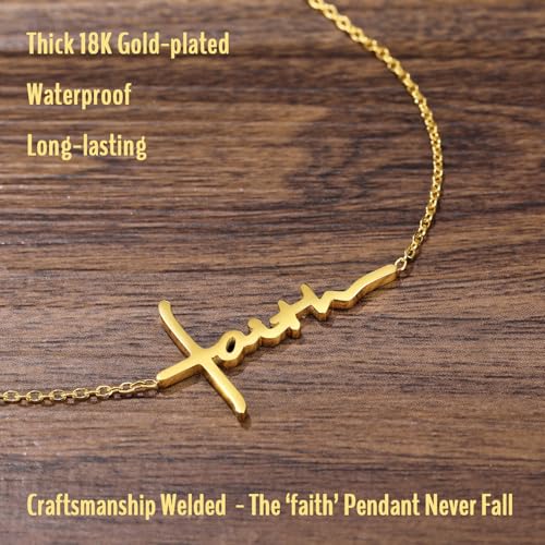 SAM & LORI Faith Cross Necklace for Women-Adjustable-Waterproof-Spiritual Jewelry for Daily-wear/Gifts for Her4