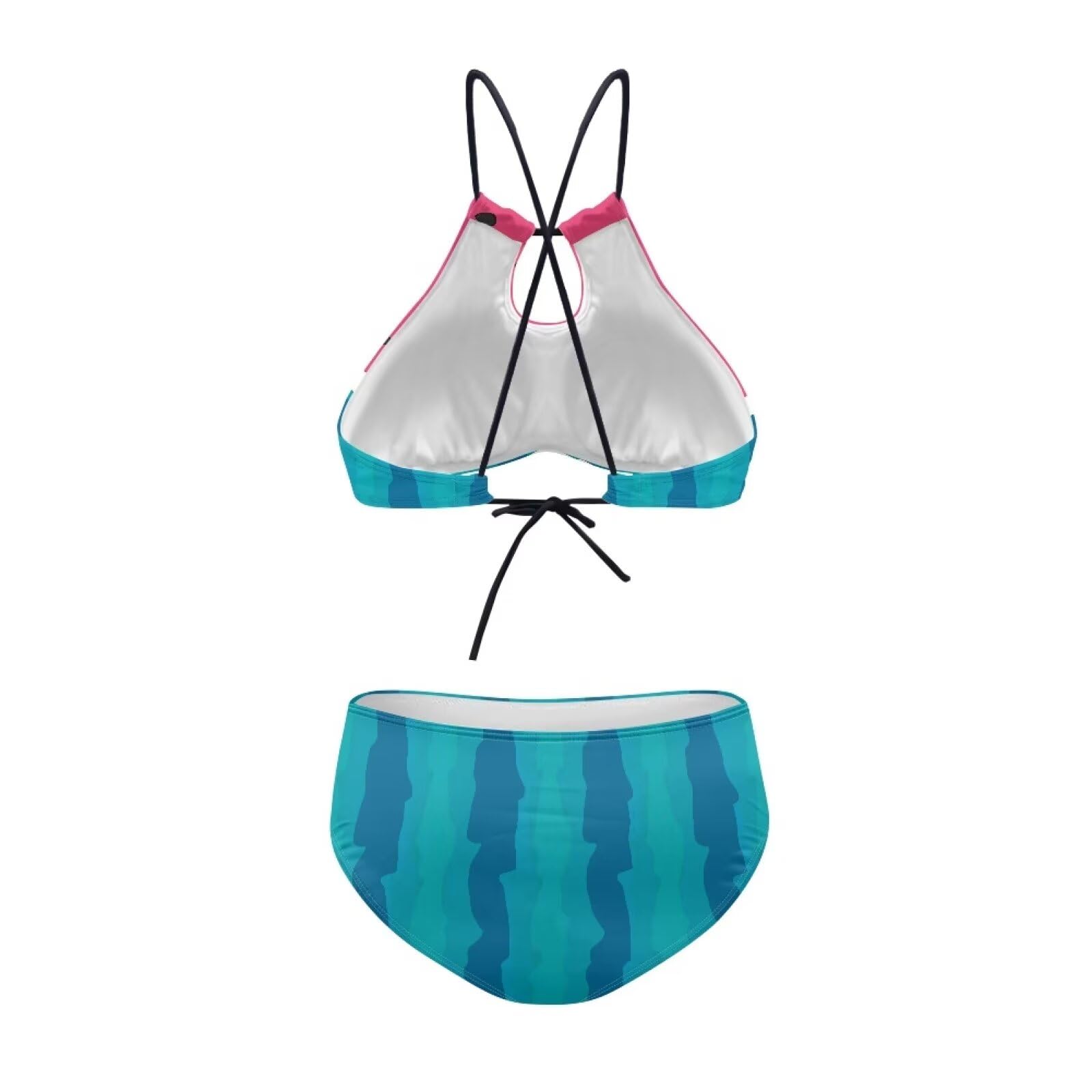 Brosoneto Watermelon Patterns Bikini Sets for Women Sexy Strappy Bikini Women Swimwear Women's 2 Piece Swimsuits Halter Drawstring Self Tie Swimwear