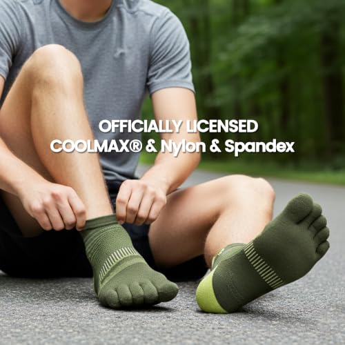 Image of COOLMAX Running Toe Socks, Cushioned, Athletic Ankle, Men Women