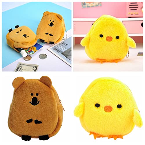 Cartoon Chicken Koala Coin Purse Plush Lovely Animal Doll Pendant Card Holder USB Cable Pouch Money Bag3