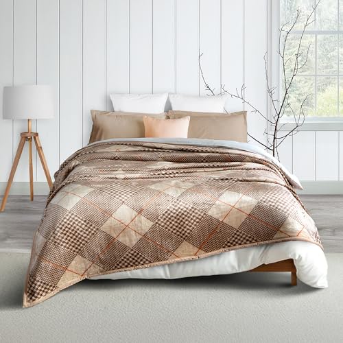 Image of MYTRIDENT Home Essential Flannel Printed Blanket for Winter Double Size (220 cm x 240 cm), 290 GSM, Estele