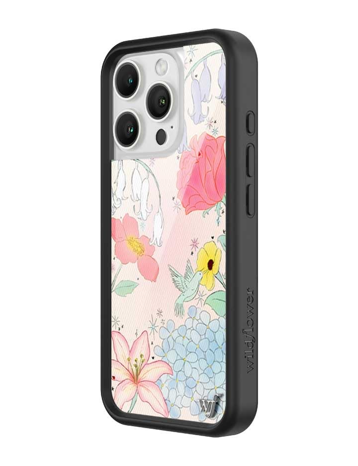 Image of Wildflower Cases - iPhone 16 Pro Compatible - Bluebelle Dreams | Impact-Certified 6.5 ft Drop Protection Case, Raised Protective Bumper, Cute Aesthetic Design, Women-Owned Small Business