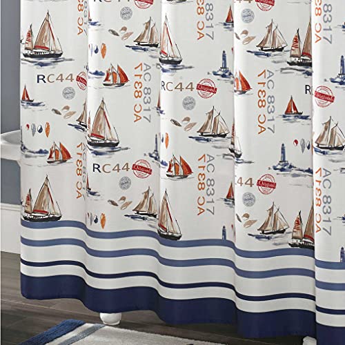 Ds Bath Yachots Shower Curtain,Fabric Shower Curtain,Contemporary Shower Curtains For Bathroom,Print Bathroom Curtains,Waterproof Shower Curtain,72" W X 72" H #TOP4