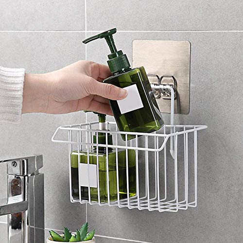 Image of BHARANI MART- Self-Adhesive Bathroom Corner Shelf || Soap Holder || Shower Shelf || Kitchen Rack & Holder || Sink Holder (GI Metal, Powder Coated Finish) (2 Pcs, Sink Holder)