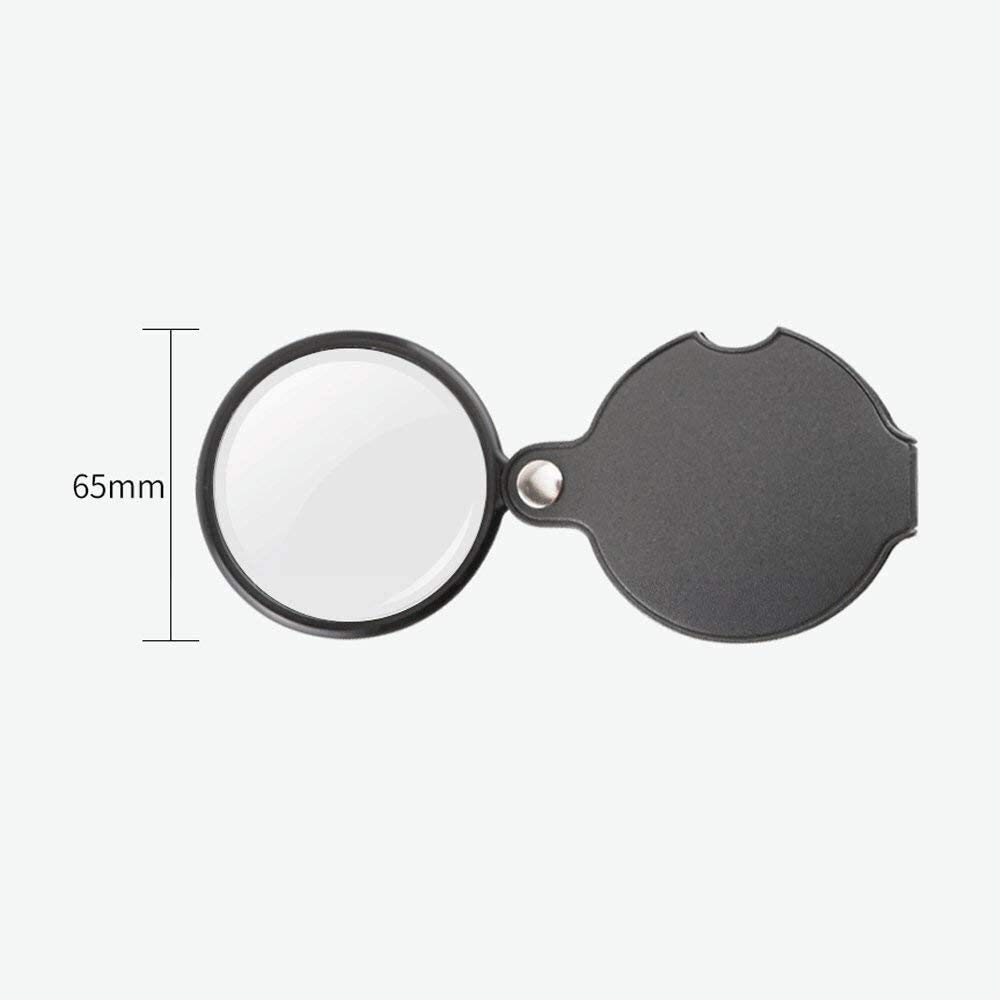 Loupe rétractable portative Maxi 10X Lentille en Verre Optique HD Matériau d'absorption Noir, Convient à la Lecture des Personnes âgées, à l'identification, à la Maintenance électronique, à la
