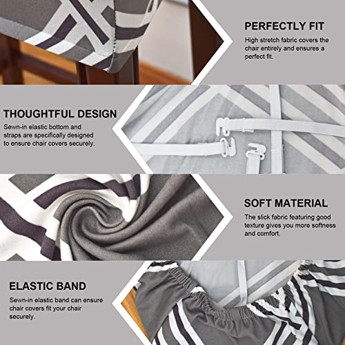 Fuangui 4 Pieces Rectangle Bar Stool Cover Printed Bar Stool Seat Cover Stretch Washable Stool Upholstered Slipcover For Dining Room Living Room With Nonslip Elastic Band,11 #TOP2