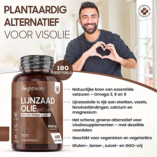 Lijnzaadolie capsules - 1000 mg softgels - Vegan Omega 3, 6 en 9 met DHA en EPA - 180 softgels voor 6 maanden - Image 3