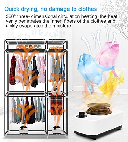 Electric Clothes Airer Dryer Indoor, Fast Drying Dry Soon Deluxe 3-Tier Heated Airer Drying Rack for Clothes, Energy Saving & Digital Automatic Timer, Air Dryers Clothes Wardrobe for Home, Apartment