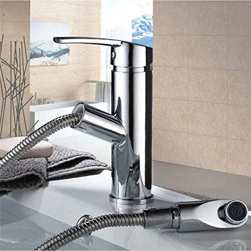 Robinetterie de lavabo haut de gamme en laiton chromé avec bec amovible