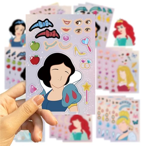 Asverbet A-27-CC Make A Face Stickers 24Pcs Make Your Own Princess Stickers For Kids Toddlers Diy Stickers Princess Themed Stickers For Kids Party Favors Awards Asverbet Diy Arts And Crafts thumb #4