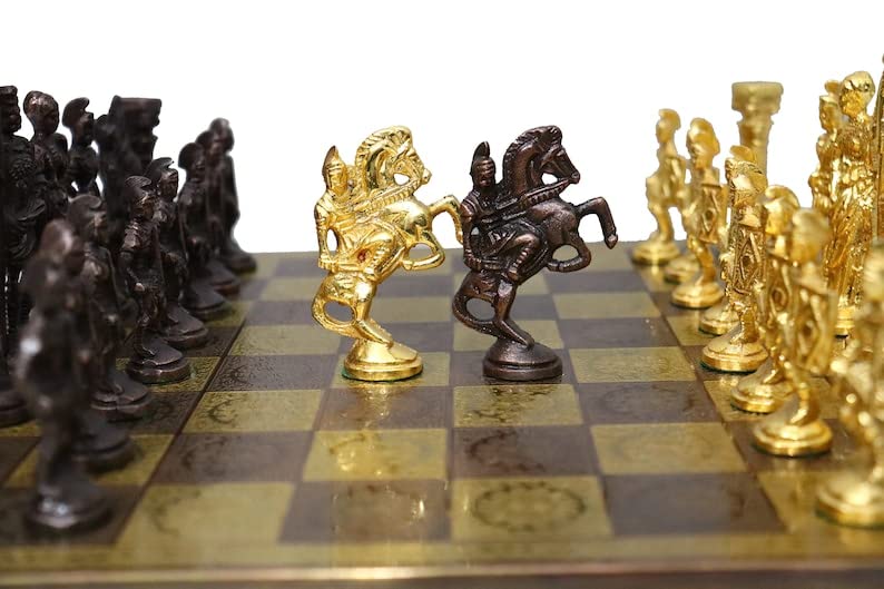 Guruji Divinity Collectible Metal Brass Chess Set Tribal