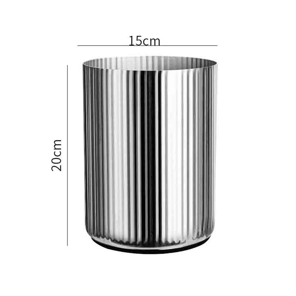 Cubiteras Cubo de hielo de grano recto de acero inoxidable engrosado, cubo doble for champán, barra refrigerada for vino tinto, cubo de almacenamiento con doble aislamiento Cubo de hielo térmico(Silve