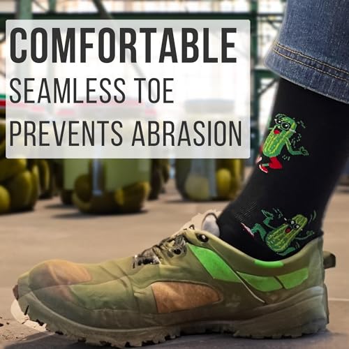Mens Pickle Socks - I'm Kind of a Big Dill - Text printed on bottom of sock - Combed Cotton3