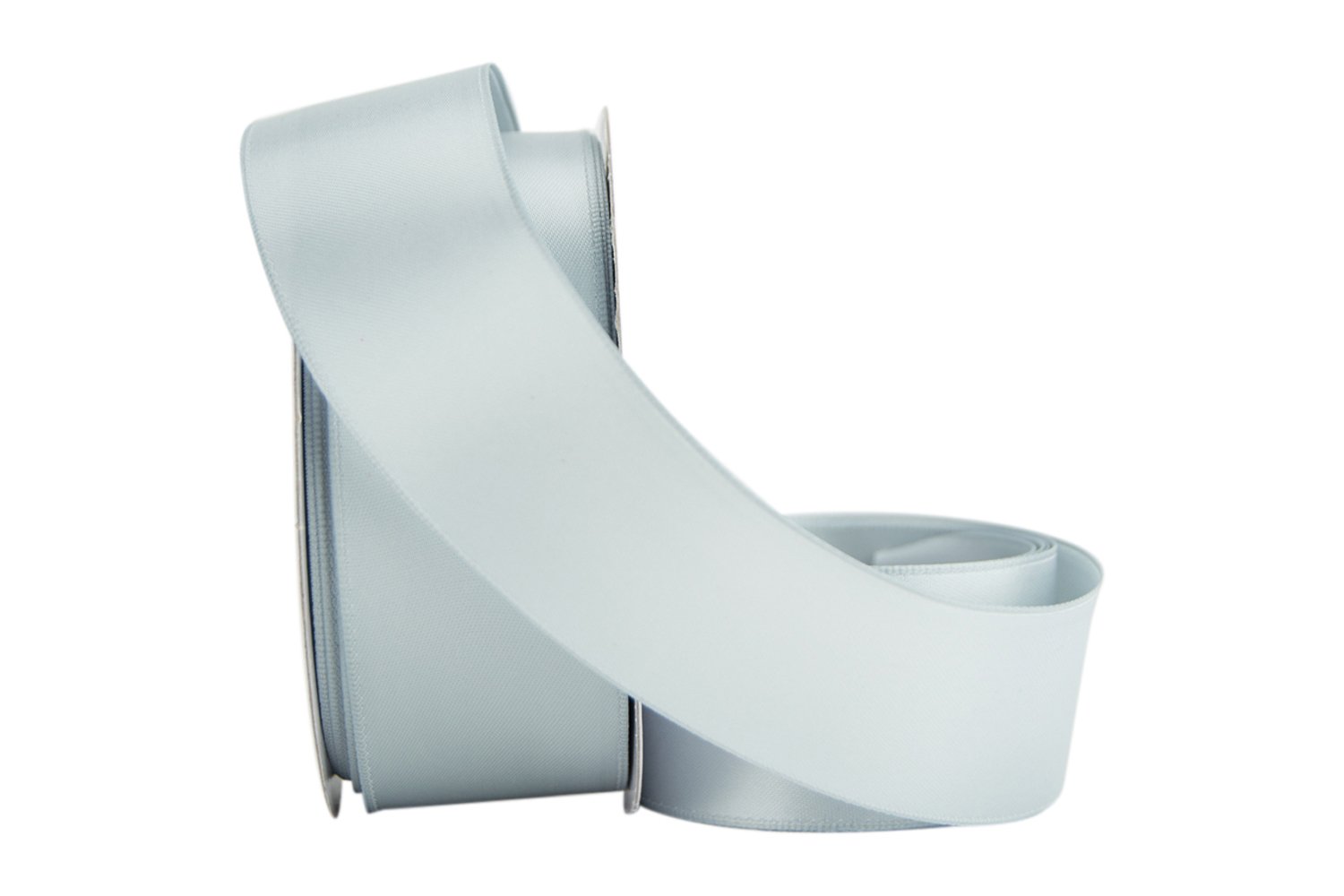 Ribbon BazaarWired Double Faced Satin 1-1/2 inch Silver 25 yards Ribbon