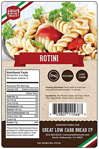 image for Great Low Carb Bread Co. 4 Pack Assortment Low Carb Pasta, Fettuccine,