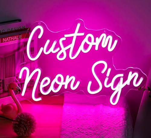 Image of Custom Neon Signs, Customizable Dimmable LED for Wall Decor, Personalized Neon Sign for Wedding Birthday Party Gift Party Bar Game Room Home Business Shop Name Logo LED Neon Lights