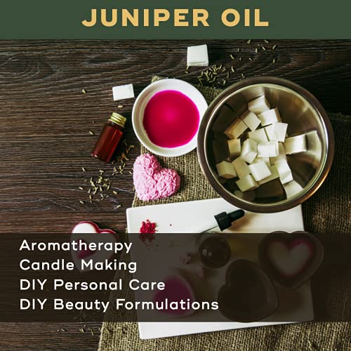 Image of Juniper Essential Oil - Therapeutic & Cosmetic Grade - 500 Ml For Aromatherapy, Diffuser, Soap Making, Cosmetic Making, Lotions, Creams, Diy Personal Care For Face, Hair, Skin & Body