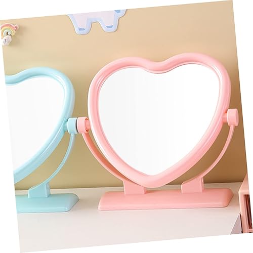 Miniatura 2 de Espejo de mesa en forma de corazón de doble cara rosa tocador de escritorio decorativo espejo de 2 lados