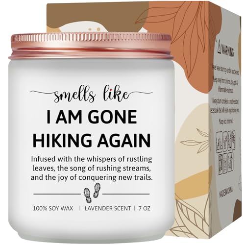 Maybeone - Maybeone Hiking Gifts for Women - Hiker, Outdoor Travel Lovers, Camping, Campfire Christmas Birthday Gifts - 7 Oz Hiking Lavender Candle