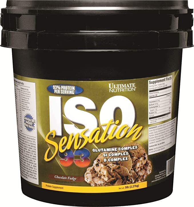 Iso Sensation 93 with Glutamine, Whey Protein Isolate Powder, 5lbs (Chocolate)