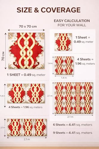 Image of Barebeauty 3D Wall Panel Wallpaper, Self Adhesive PE Foam Brick Sticker, Waterproof Wall Covering for Home Decor, 70 x 70 cm (Pack of 25, 131.75 Sq. Ft. Approx)