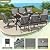 Trumbeak 9-Piece Patio Dining Set Outdoor Conversation Set,Metal Outdoor Furniture Set with Umbrella Hole Cut-Out 78.7" x 35.4" Table and 8 Metal Chairs for Backyard,Garden,Grey