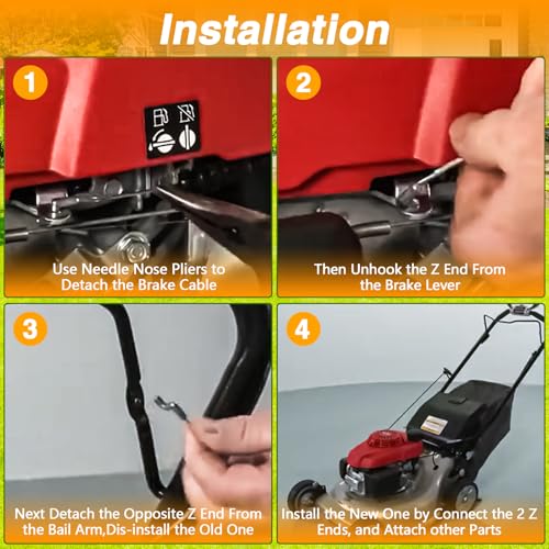RUHUALIFE Lawn Mower Brake Cable, Lawn Mower Drive Cable,Walk-Behind Lawn Mowers Brake Cable Compatible with Honda HRR216 and HRX217，Replace#：54530-VL0-S01 by RUHUALIFE - Used condition - Image 5