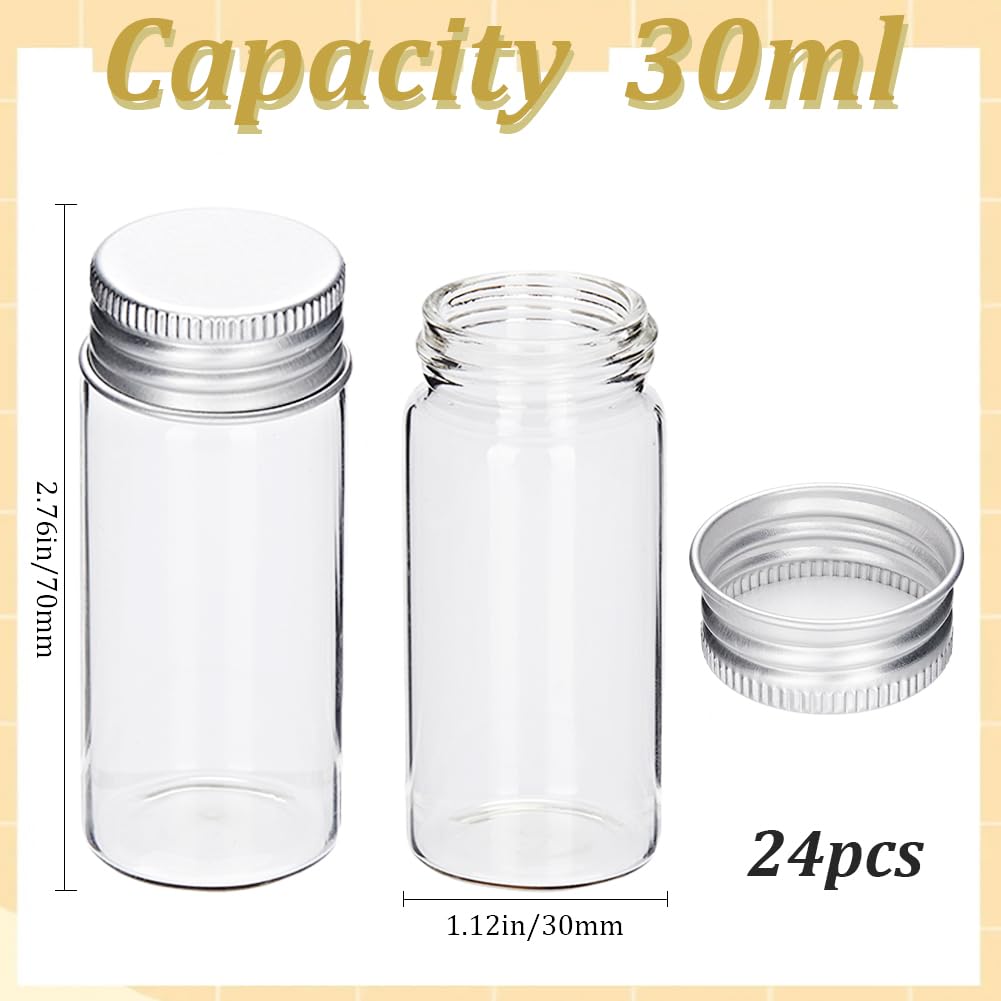 SUNNYCLUE 24 pz Mini Bottiglie di Vetro Vasetti di Vetro Da 40 ml