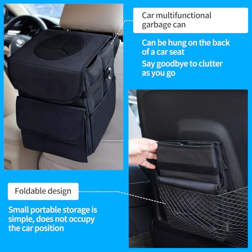Image of Car Trash Can，Two-Pack Large and Small Combination Hanging Detachable Foldable Car Trash Can，100% Waterproof Suitable for SUV, Sedan, Truck Multi-Purpose Storage Box