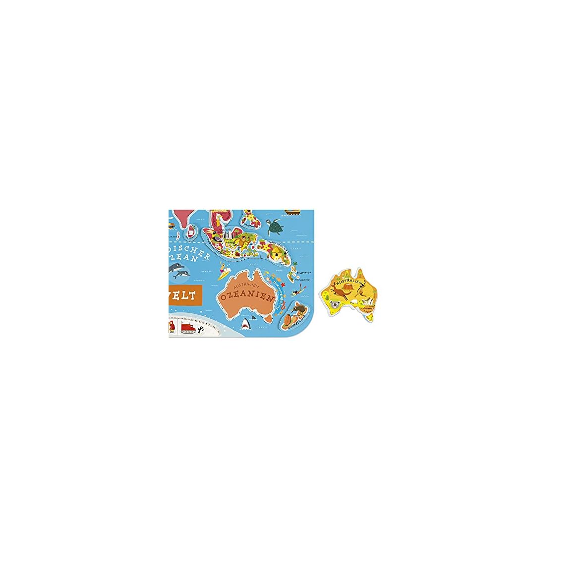 Janod-Puzzle-magnetico-del-Mundo-de-Madera-92-Piezas