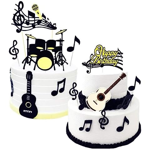 YuanYouTong 32 Pcs Music Notes Cake Toppers Cover