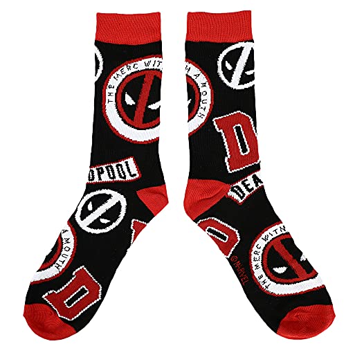 Bioworld Marvel Comic Book Deadpool Superhero 3 Pack Mens Crew Socks One Size3
