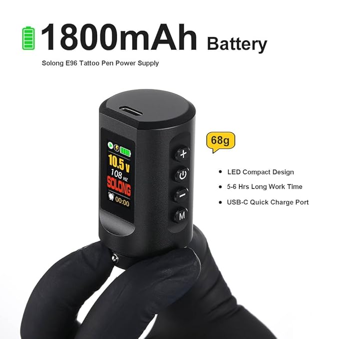 Kit Máquina Tatuar con Pantalla LED 40 Agujas y 14 Tintas Ne miniatura 2