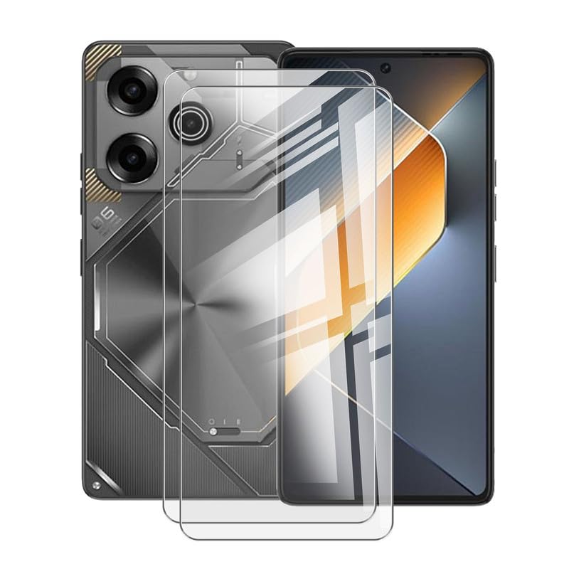 HGJTFANY [1-Pack] for Tecno Pova 6 Pro Screen Protector, 9H Hardness Tempered Glass Screen Film, Anti-Scratch, Bubble Free, Protective Film for Tecno