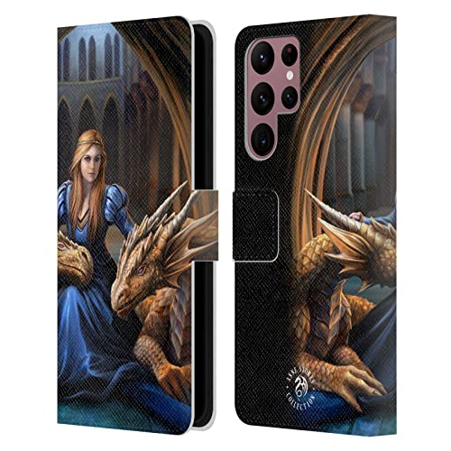 Carcasa de cuero tipo libro Anne Stokes para Samsung Galaxy S22 Ultra 5G con soporte y ranuras