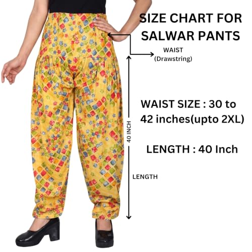 Image of FASHION GALLERY Women's Rayon Relaxed Fit Patiala Salwar with Full Length Drawstring Closure Type and Flexible Waist|Patiala Pant for Woman