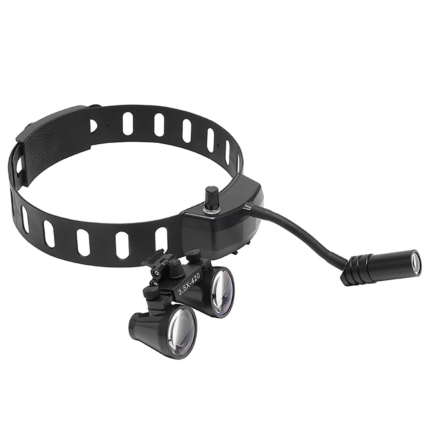 Chirurgische Binokulare Lupenbrille, 3.5X Chirurgische Lupe Mit 3W Medizinischem Scheinwerfer, Tragbarer Scheinwerfer, Arbeitsabstand 320-420mm, Kopfmontiertes Licht Für Oral, Otolaryngologie