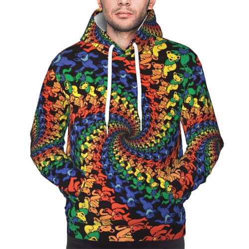 Pull à capuche athlétique tie-dye homme imprimé original et chaud pour l'hiver décontracté