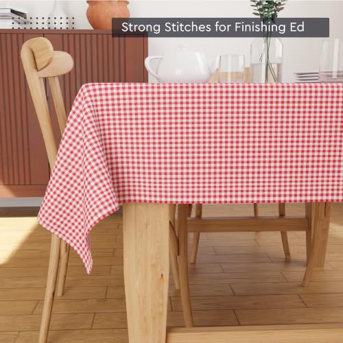 Image of Encasa XO Dining Table Cloth 4 Seater, Cotton Table Cover 57 inchx57 inch