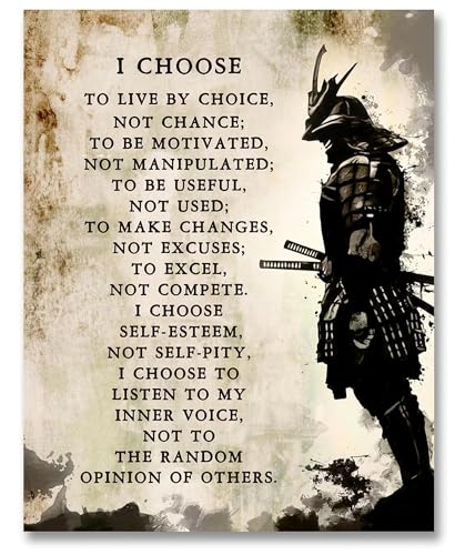 Samurai Motivational Wall Art I Choose Warrior Creed – Inspirational