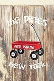 THE PINES FIRE ISLAND NEW YORK: 6x9 lined journal : long island summer vacation : red wagon boardwalk beach sand