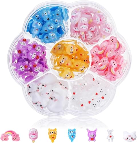 ネイルアートチャーム キティ サンリオ 70個セット 3D キティ ネイルデコレーション ジュエリーパーツ デコパーツ 立体 可愛い 手作り ハンドメイド 1箱の漫画の釘の装飾のかわいく大きい釘の石 宝石類の部品はハンドメイドの装飾の部品を制作する (G1