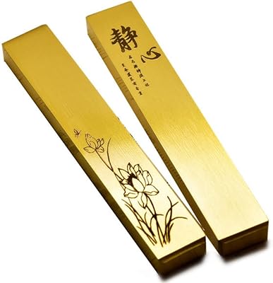 XIALON 1pairs 4.7inch Paper Weight Brass Calligraphy Carving Flower Pattern Paperweight