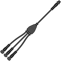 Vista 9 de BTF-LIGHTING Conector eléctrico de tuerca metálica de 2 pines, 18 AWG IP68, conector hembra macho de 7.87 pulgadas/7.9 in, cable de extensión